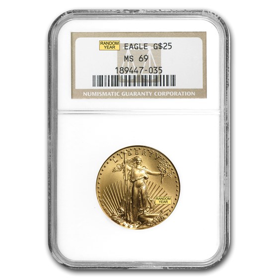 1/2 oz Gold American Eagle MS-69 NGC (Random Year) 1/2 oz Gold American Eagle MS-69 NGC (Random Year)